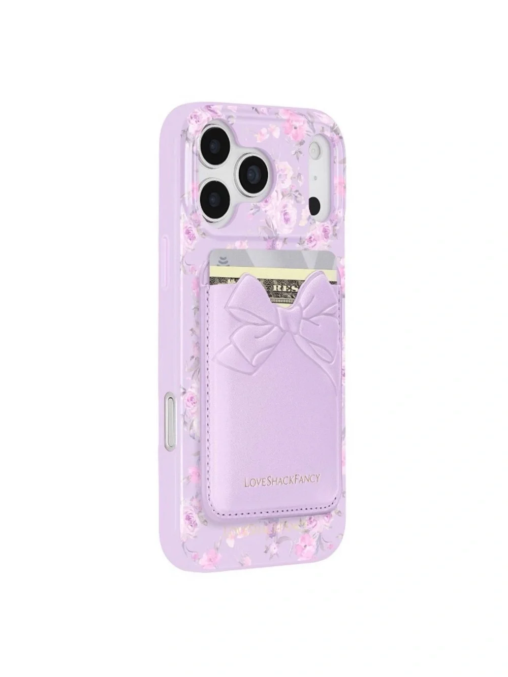 LoveShackFancy Lilac Phone Wallet + Pastel Floral Scrunchies NEW